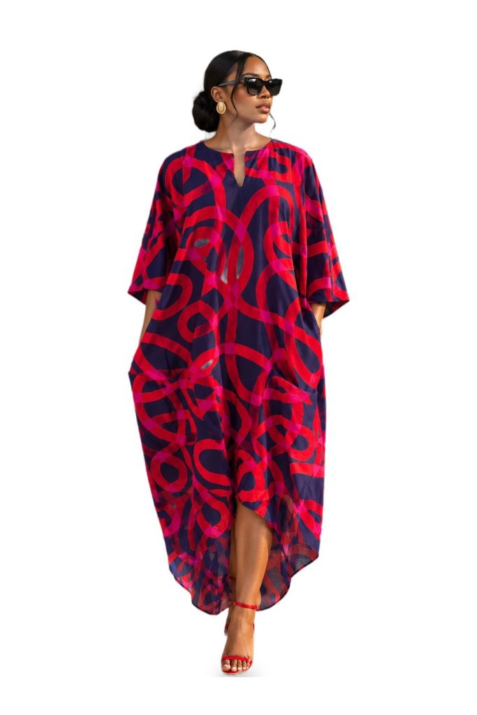 Model in the Peace kaftan